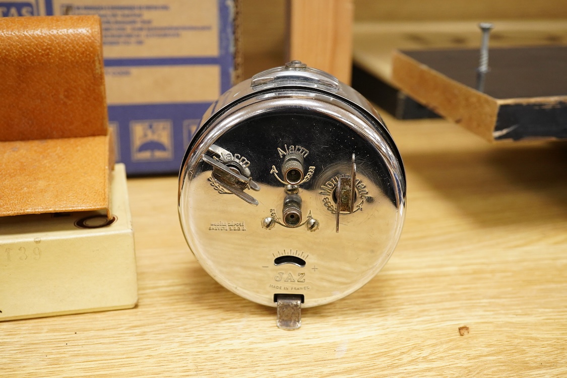 Four Art Deco timepieces, tallest 20cm